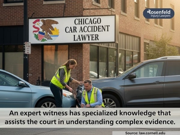 An accident reconstruction expert analyzing a collision scene.