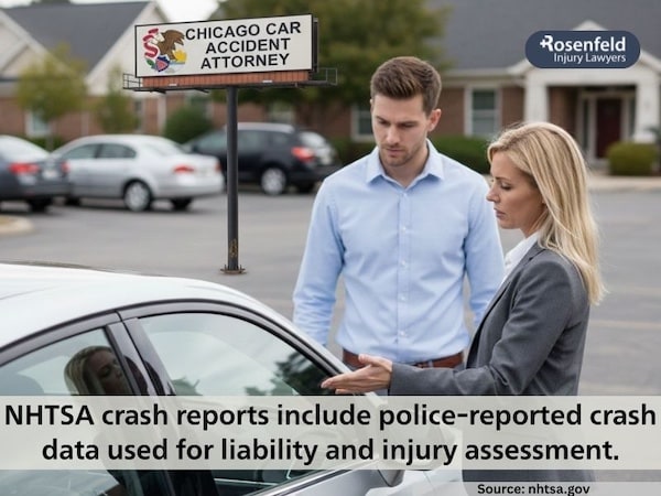 Photos taken at the scene of a car accident.