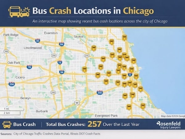 An interactive map showing bus crash locations.