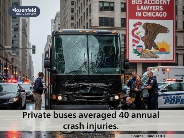 Logos of various private bus companies on a street.