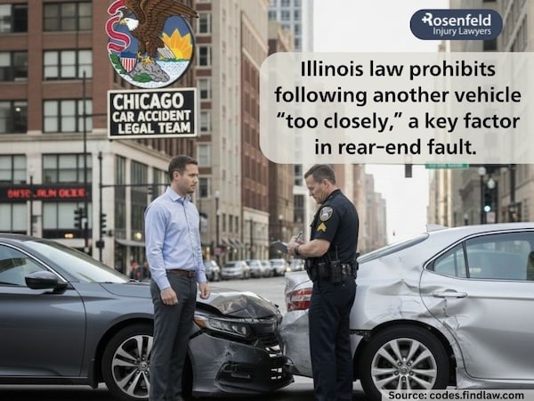 Front driver vs trailing driver negligence in rear-end collisions in Illinois