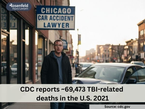 Internal damage caused by torn tissues during a head impact.