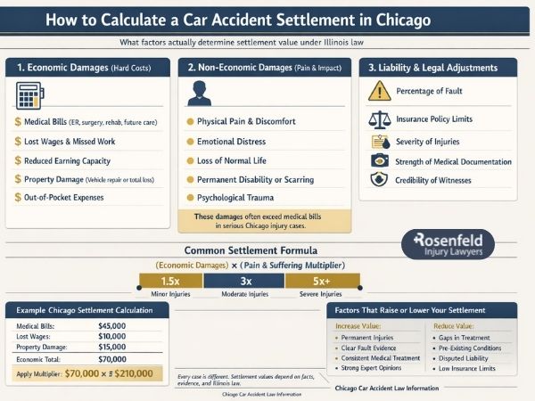 Car crash settlement calculation under personal injury law