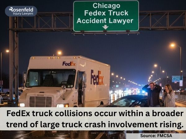 Professional truck accident lawyers reviewing a FedEx delivery vehicle case.