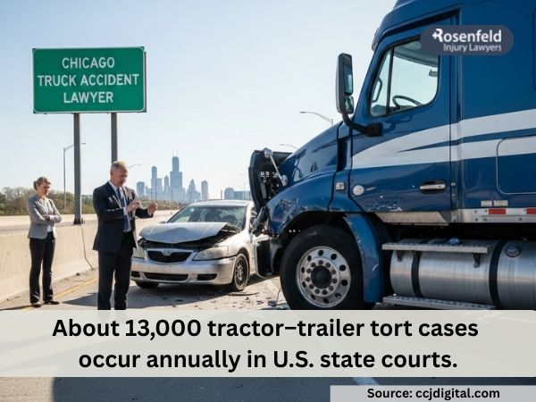 Lawsuit following a severe tractor trailer collision.