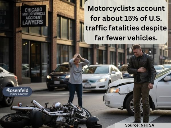 Analyzing various multi-vehicle motorcycle crashes for liability.