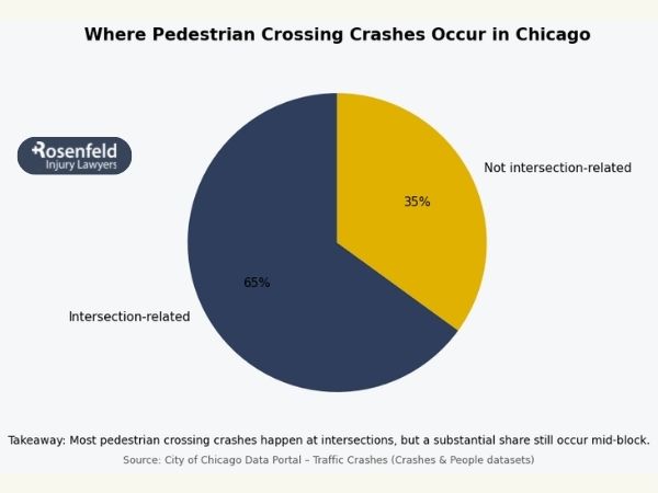 Crosswalks specifically designed for safe pedestrian use.