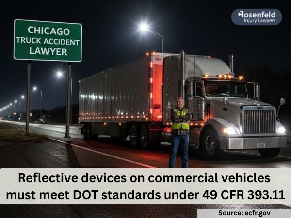 Federal safety standards for applying reflective tape to commercial trailers.