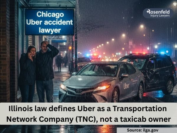 Determining fault and liability for an uber driver in Illinois.