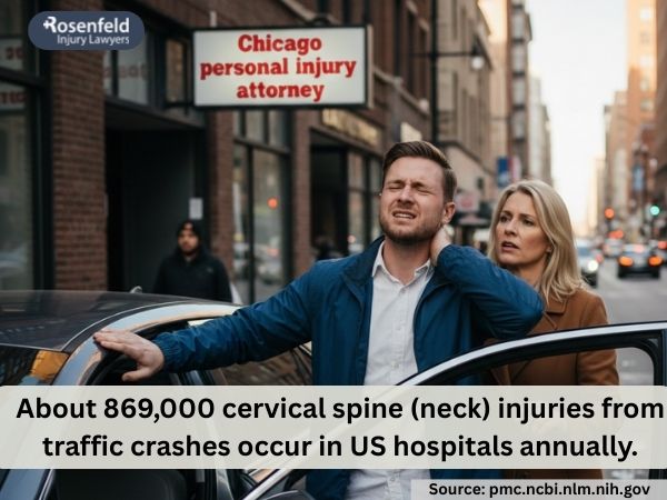 Common injury to the neck after a car crash