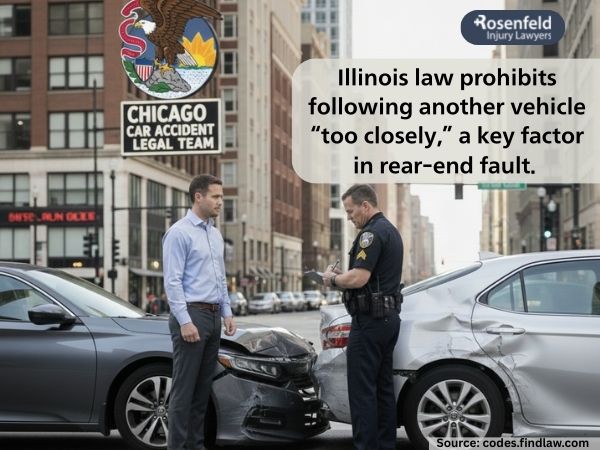 Front driver vs trailing driver negligence in rear-end collisions in Illinois