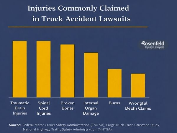 Calculating total medical expenses for a truck accident claim.
