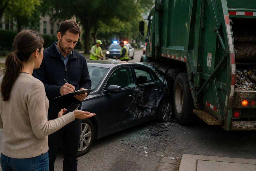 what happens if a garbage truck hits my car in chicago?